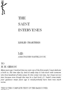 [Simon Templar 'The Saint' 14] • Saint Intervenes